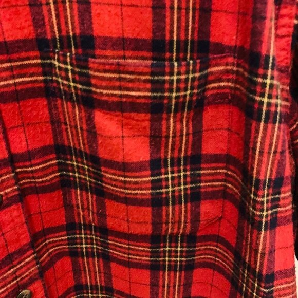 Vintage LL BEAN Flannel Heavy Work Shirt Size Large Heavy Chamois Work Overcoat - Picture 4 of 5
